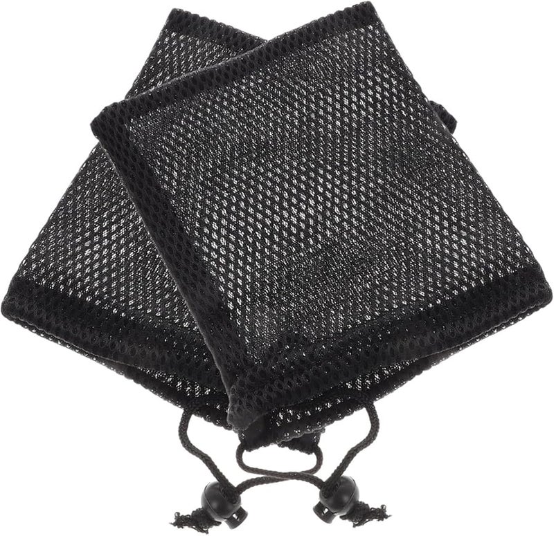 قطعتان من الحقائب السوداء الصغيرة ذات رباطات لتخزين مكعبات الألعاب، حقيبة ناعمة واقية قابلة للحمل. - Image 2